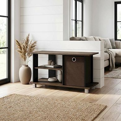 FurniFact Simplistic TV Stand with Bin Drawers for Storage