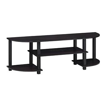 FurniFact TV Stand with Wide Shelving and Composite Wood Finish