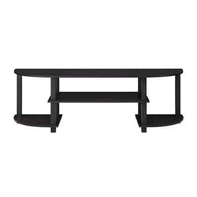 FurniFact TV Stand with Wide Shelving and Composite Wood Finish