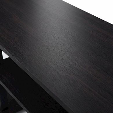 FurniFact TV Stand with Wide Shelving and Composite Wood Finish