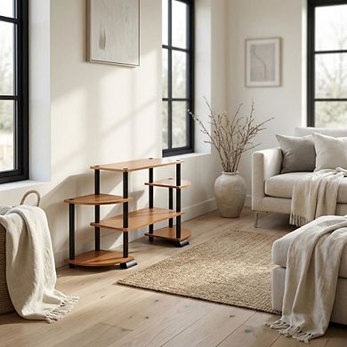 FurniFact TV entertainment center, composite wood, PVC tubes