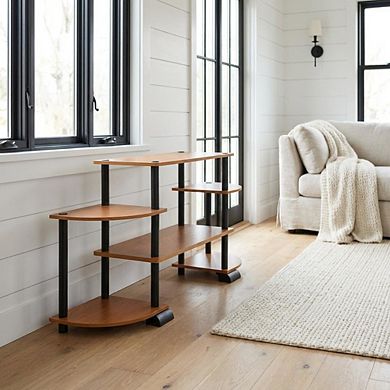 FurniFact TV entertainment center, composite wood, PVC tubes