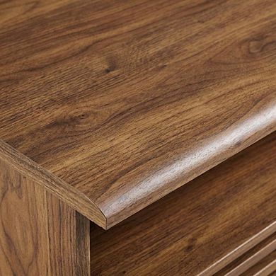 Wooden Wall-Mount Nightstand in Finish with Contemporary Design