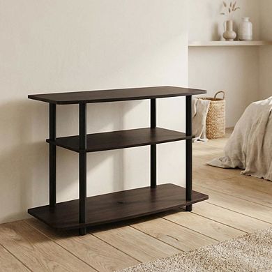FurniFact TV stand with 3-tier open shelves and modern design