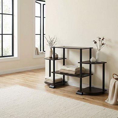 FurniFact TV stand, composite wood, PVC tubes, modern style