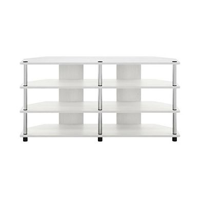 FurniFact 4-Tier Corner TV Stand for TVs up to 55 inches with easy assembly