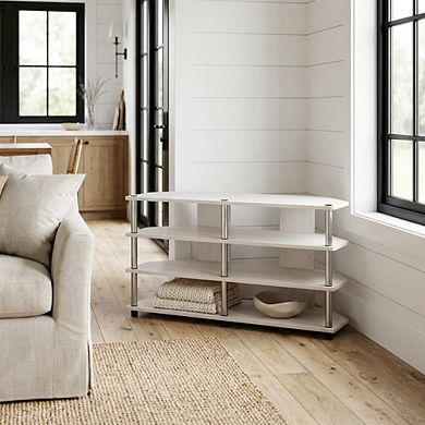 FurniFact 4-Tier Corner TV Stand for TVs up to 55 inches with easy assembly