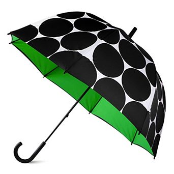 Adult Large Black Pattern Umbrella: Rain or Sun Protection with Joyful Dot Design