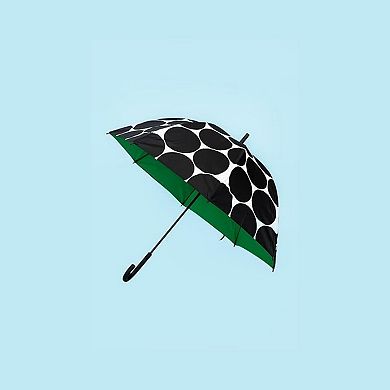 Adult Large Black Pattern Umbrella: Rain or Sun Protection with Joyful Dot Design