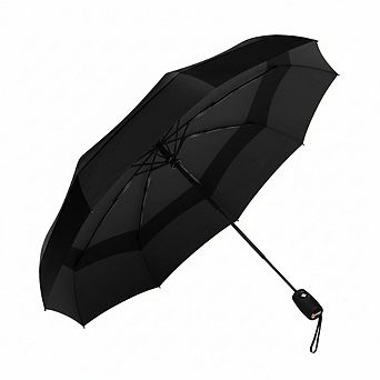 Windproof Compact Umbrella - Auto Open/Close, Durable, Lightweight, Fits Backpacks, Ideal for Travel
