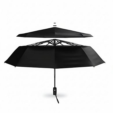 Windproof Compact Umbrella - Auto Open/Close, Durable, Lightweight, Fits Backpacks, Ideal for Travel