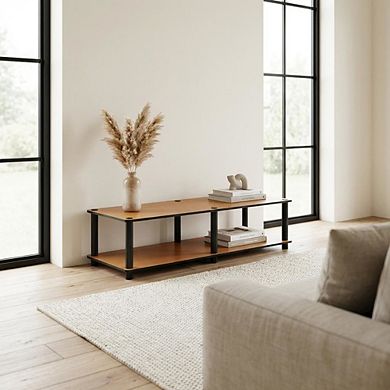 FurniFact TV Stand with Composite Wood and PVC Tubes