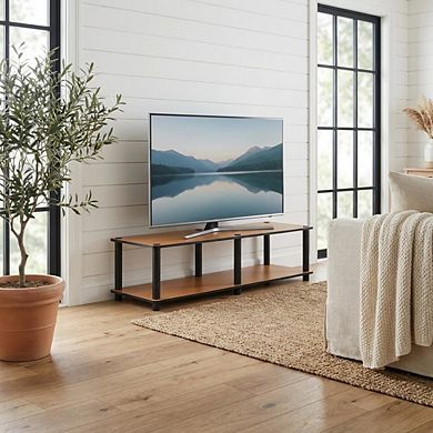 FurniFact TV Stand with Composite Wood and PVC Tubes