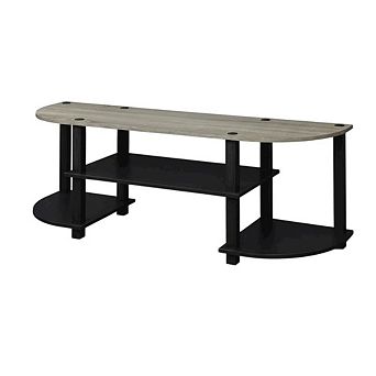 FurniFact Wide TV entertainment center, wood, PVC tubes