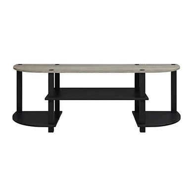 FurniFact Wide TV entertainment center, wood, PVC tubes