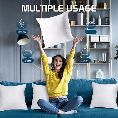 4-Pack 18x18" Soft Fluffy Decorative Pillow Inserts - High-Rebound, Breathable, Multi-Use