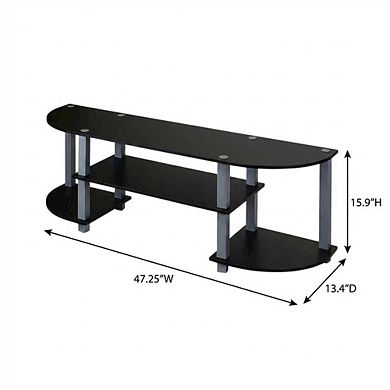 FurniFact Wide TV Stand, Composite Wood and PVC Tubes