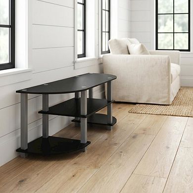 FurniFact Wide TV Stand, Composite Wood and PVC Tubes