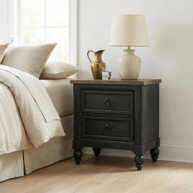 Nightstand with Charging Station and Traditional Style for Bedroom Storage