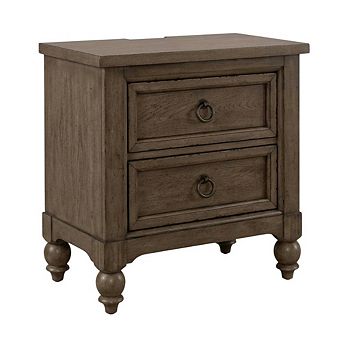 Nightstand with Charging Station and Traditional Style for Bedroom Storage