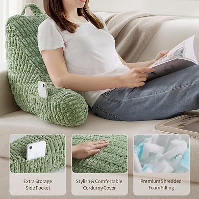 Reading Pillow with Shredded Memory Foam: Comfortable, Adjustable, and Stylish for Relaxation on Bed