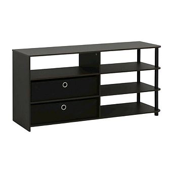 FurniFact TV Stand, 50-Inch Screens, Storage Bins, Modern Design