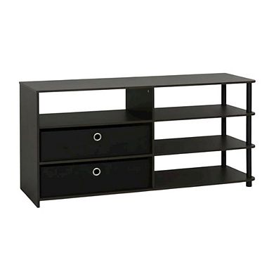FurniFact TV Stand, 50-Inch Screens, Storage Bins, Modern Design