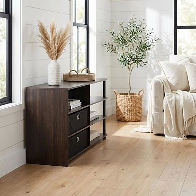 FurniFact TV Stand, 50-Inch Screens, Storage Bins, Modern Design