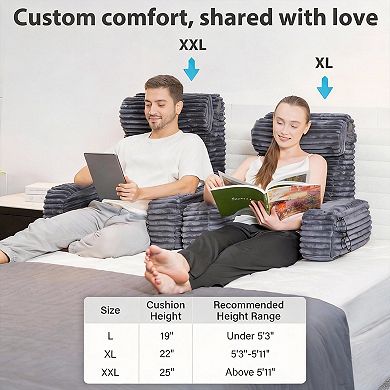 24in XXL Luxury 2-Layer Foam Bed Pillow with Ergonomic Support Storage Pockets