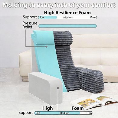 24in XXL Luxury 2-Layer Foam Bed Pillow with Ergonomic Support Storage Pockets