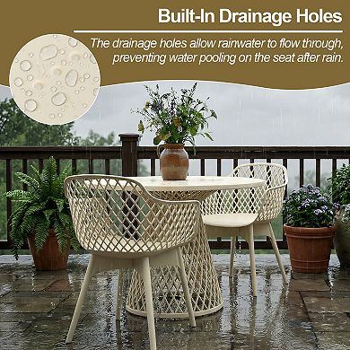 Aoodor Modern Dining Chairs Set of 4, Weather-Resistant Plastic Cafe Chairs with Ergonomic Back