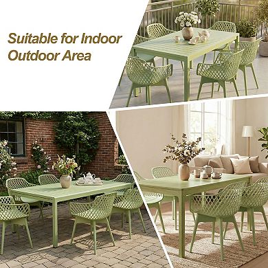 Aoodor Modern Dining Chairs Set of 2, Weather-Resistant Plastic Cafe Chairs with Ergonomic Back