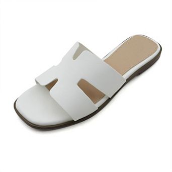 H-Shaped Strap Casual Slide Sandal Featuring Comfort Flat Sole