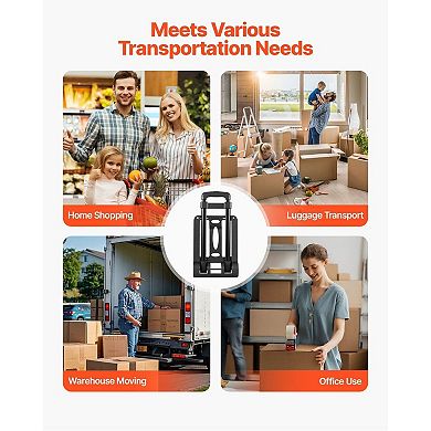 2-Wheel Compact Folding Hand Truck, Portable Dolly for Shopping and Moving Items