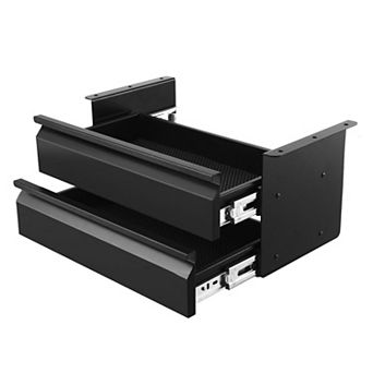 Under-Desk Double-Layer Drawer with Ball-Bearing Slides, Cable Management, and EVA Liner