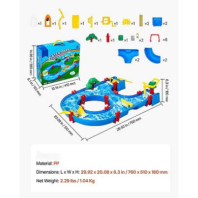 Water Table for Kids with Boats, Water Gate, Docks, and Sensory Play Features
