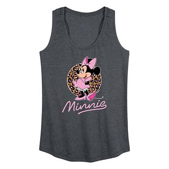 Women's Disney's Minnie Mouse Leopard Print Graphic Racerback Tank Top