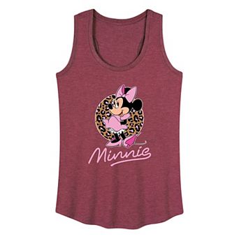 Women's Disney's Minnie Mouse Leopard Print Graphic Racerback Tank Top