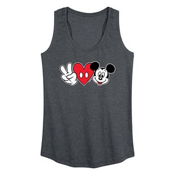 Women's Disney's Mickey Mouse Peace Love Graphic Racerback Tank Top