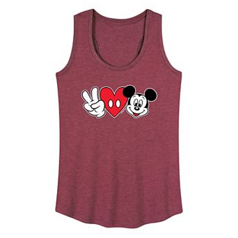Women's Disney's Mickey Mouse Peace Love Graphic Racerback Tank Top