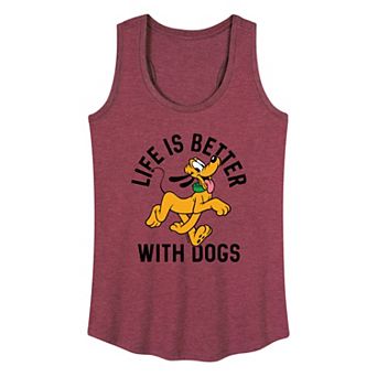 Women's Disney Pluto Life Is Better With Dogs Racerback Tank Top