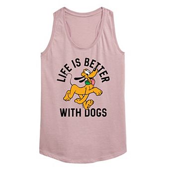 Women's Disney Pluto Life Is Better With Dogs Racerback Tank Top