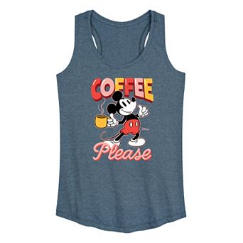 Women's Disney's Mickey Mouse Coffee Please Racerback Tank Top