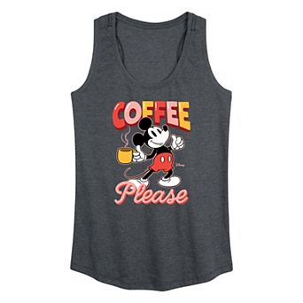 Women's Disney's Mickey Mouse Coffee Please Racerback Tank Top