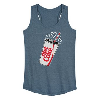 Women's Diet Coke Heart Bubbles Racerback Tank Top