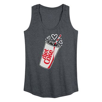 Women's Diet Coke Heart Bubbles Racerback Tank Top