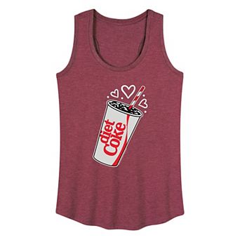 Women's Diet Coke Heart Bubbles Racerback Tank Top