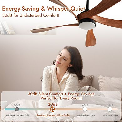 ELEMENT ACE Modern 52 Inch Ceiling Fan with Dimmable LED Light and Quiet DC Motor