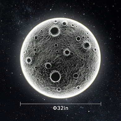 ELEMENT ACE Realistic Resin Moon Wall Light with Dimmable LED and Remote Control