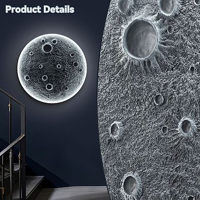 ELEMENT ACE Realistic Resin Moon Wall Light with Dimmable LED and Remote Control